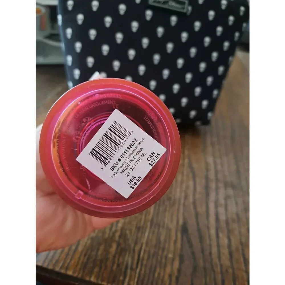 Starbucks Summer 2022 Dancing Blooms Venti Cold Tumbler 24oz Hibiscus Lid Used